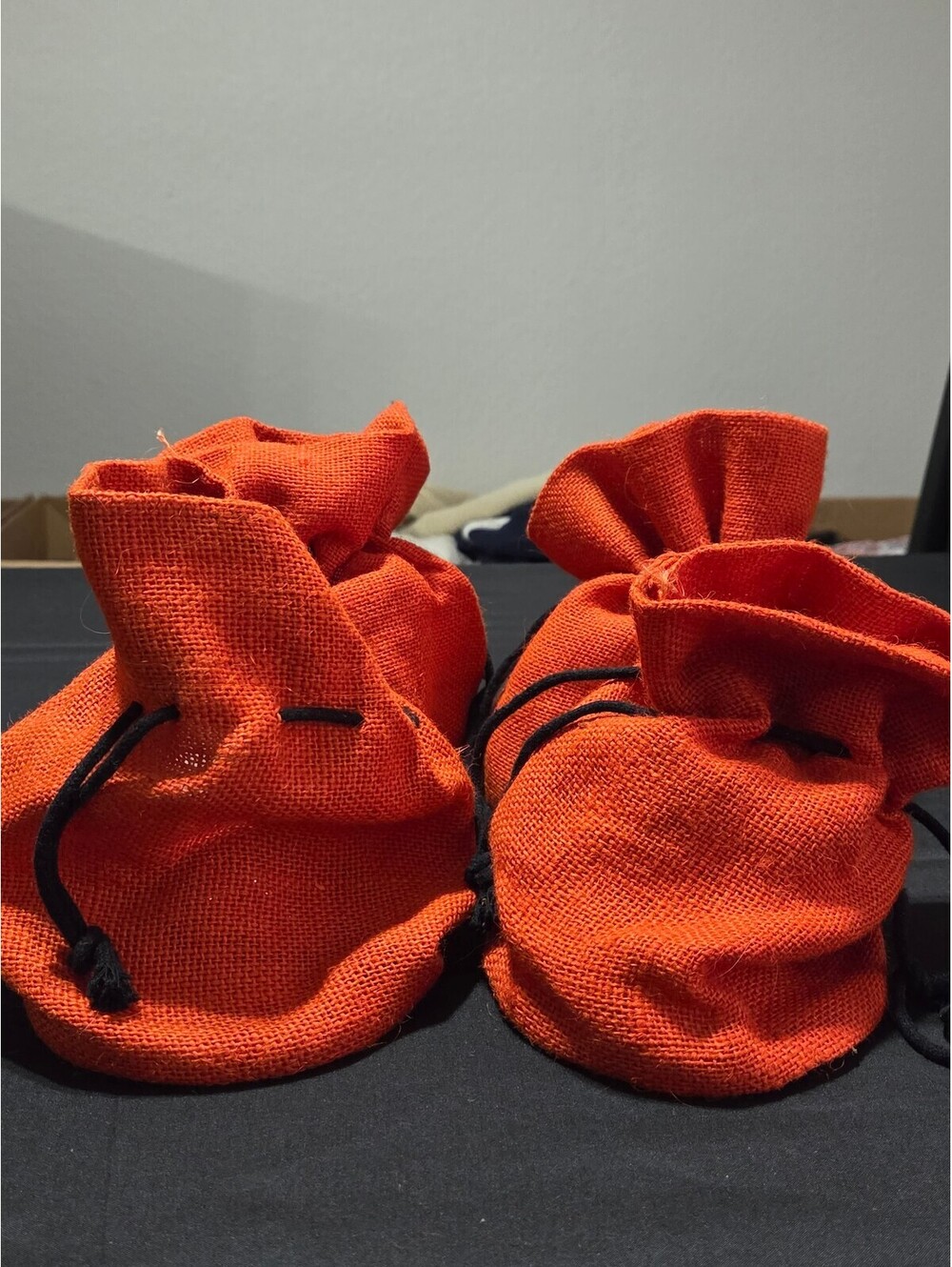 Halloween Autumn Fall Orange Jute Bags with Plastic Lining for Plants - Set of 4
